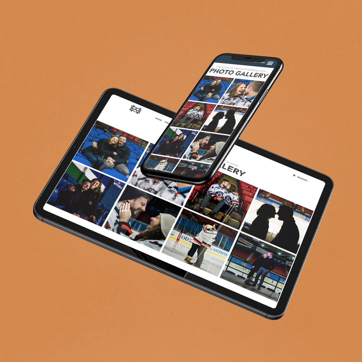 Mockup of wedding website